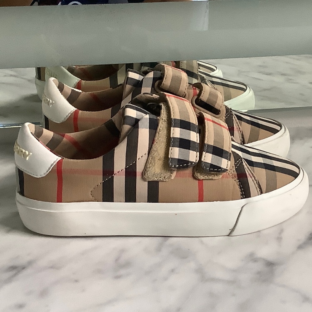 Burberry Check and Leather Sneakers
